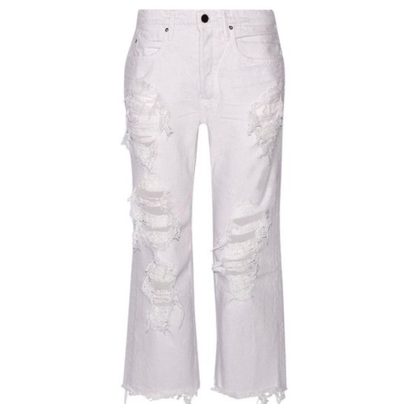 alexander wang RIVAL GRINO boyfriend cut destroyed white jeans , 24.  NH011 - Picture 3 of 12